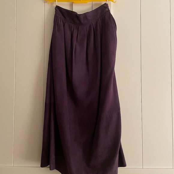 Vintage Maxfield Parrish suede midi/maxi skirt - Picture 1 of 3